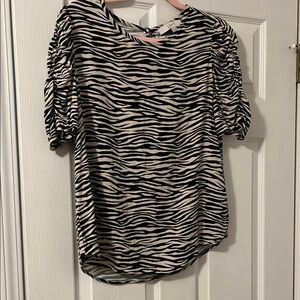 Zebra Print Puff Sleeve Top.  Worn once.